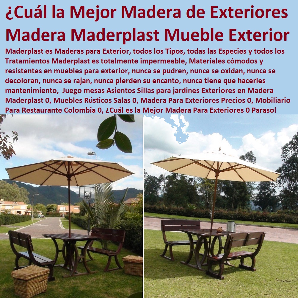 Juego mesas Asientos Sillas para jardines Exteriores en Madera Maderplast 0, Muebles Rústicos Salas 0, Madera Para Exteriores Precios 0, Mobiliario Para Restaurante Colombia 0, ¿Cuál es la Mejor Madera Para Exteriores 0 Parasol Juego mesas Muebles Campestres Para Exteriores 0 Muebles De Terrazas De Exterior 0 Interior 0 Muebles De Jardín Y Exteriores 0 Muebles Para Exteriores De Madera Plástica Maderplast 0 Muebles Para Hostelería Y Hotelería 0 Muebles Para Cafeteria 0 Muebles Para Restaurante 0 Diseño de Muebles Campestres 0 Fábrica de muebles Campestres, Asientos Sillas para jardines Exteriores en Madera Maderplast 0, Muebles Rústicos Salas 0, Madera Para Exteriores Precios 0, Mobiliario Para Restaurante Colombia 0, ¿Cuál es la Mejor Madera Para Exteriores 0 Parasol